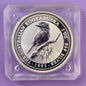1995 Australian Kookaburra sealed inside a clear square Perth Mint plastic protective case., 
