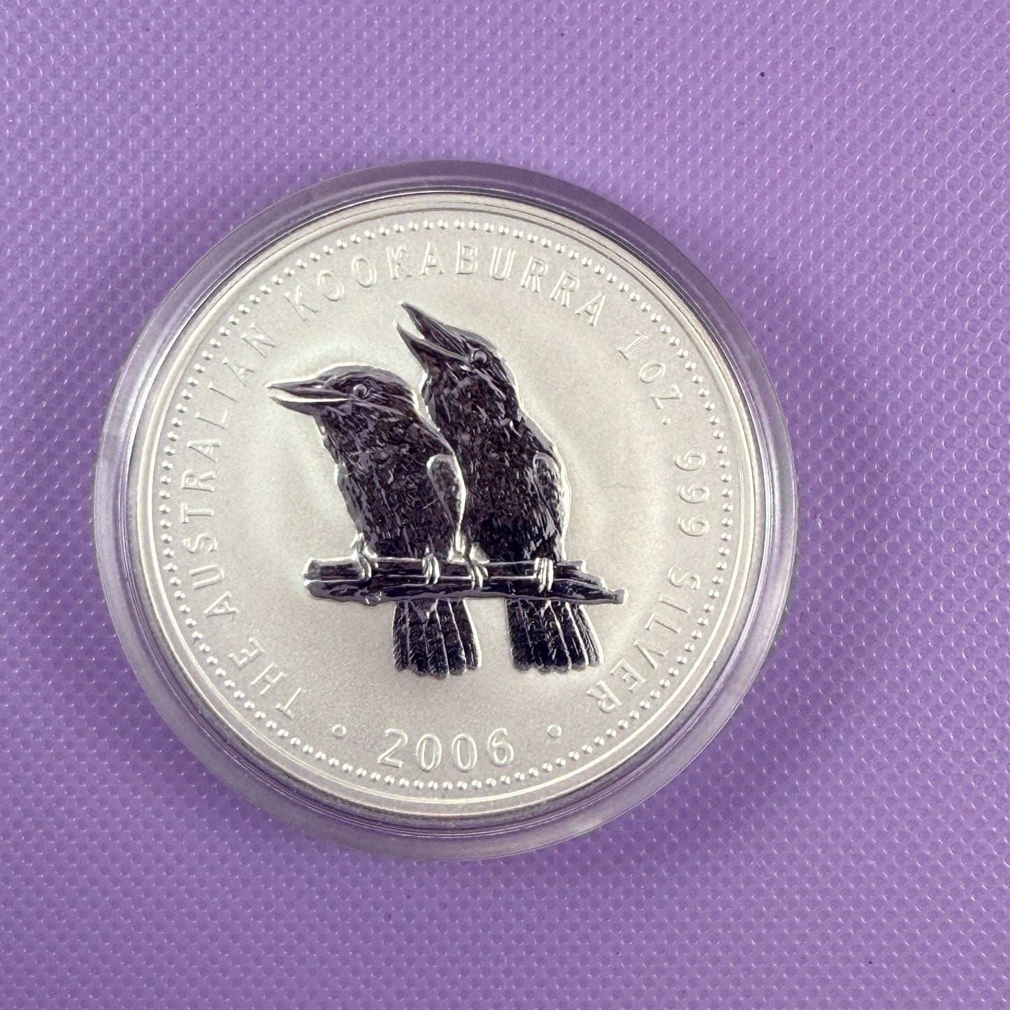 Moneda de Plata Kookaburra de Australia de 2006 de 1 oz. Moneda de Plata Fina .999