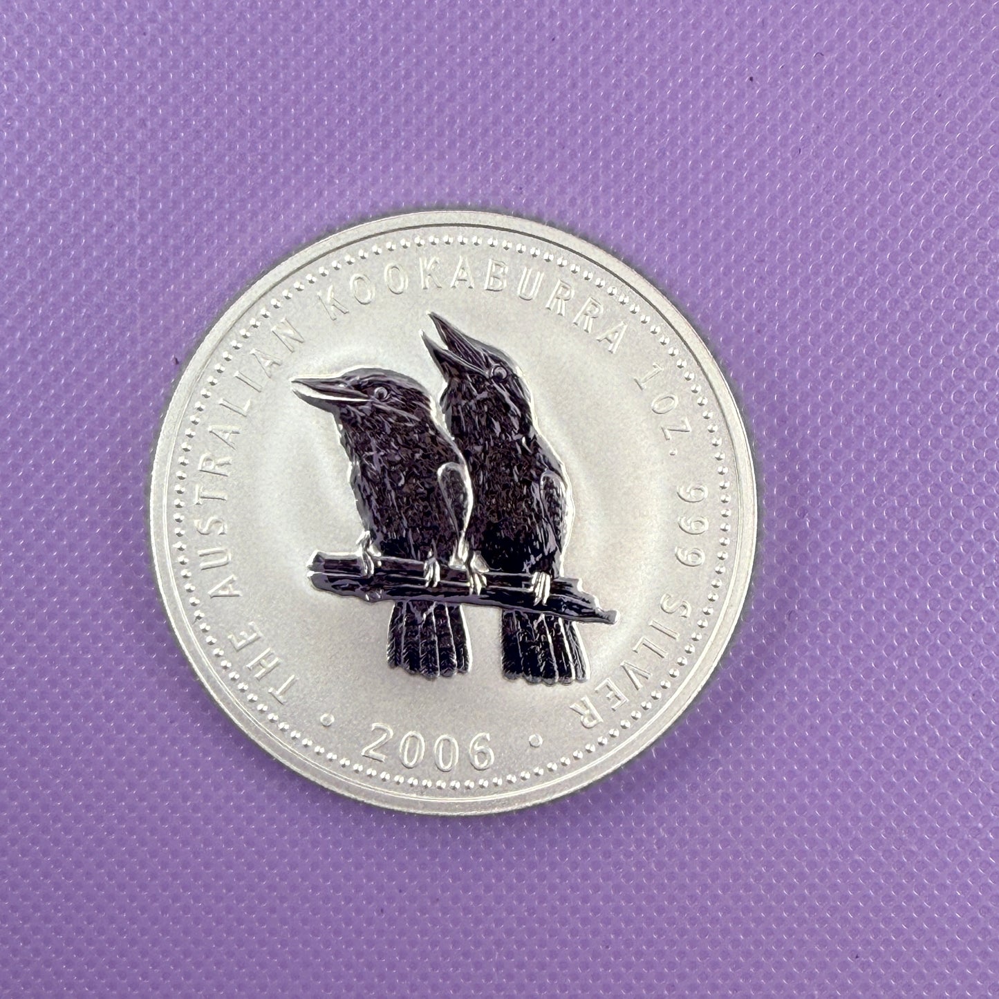 Moneda de Plata Kookaburra de Australia de 2006 de 1 oz. Moneda de Plata Fina .999