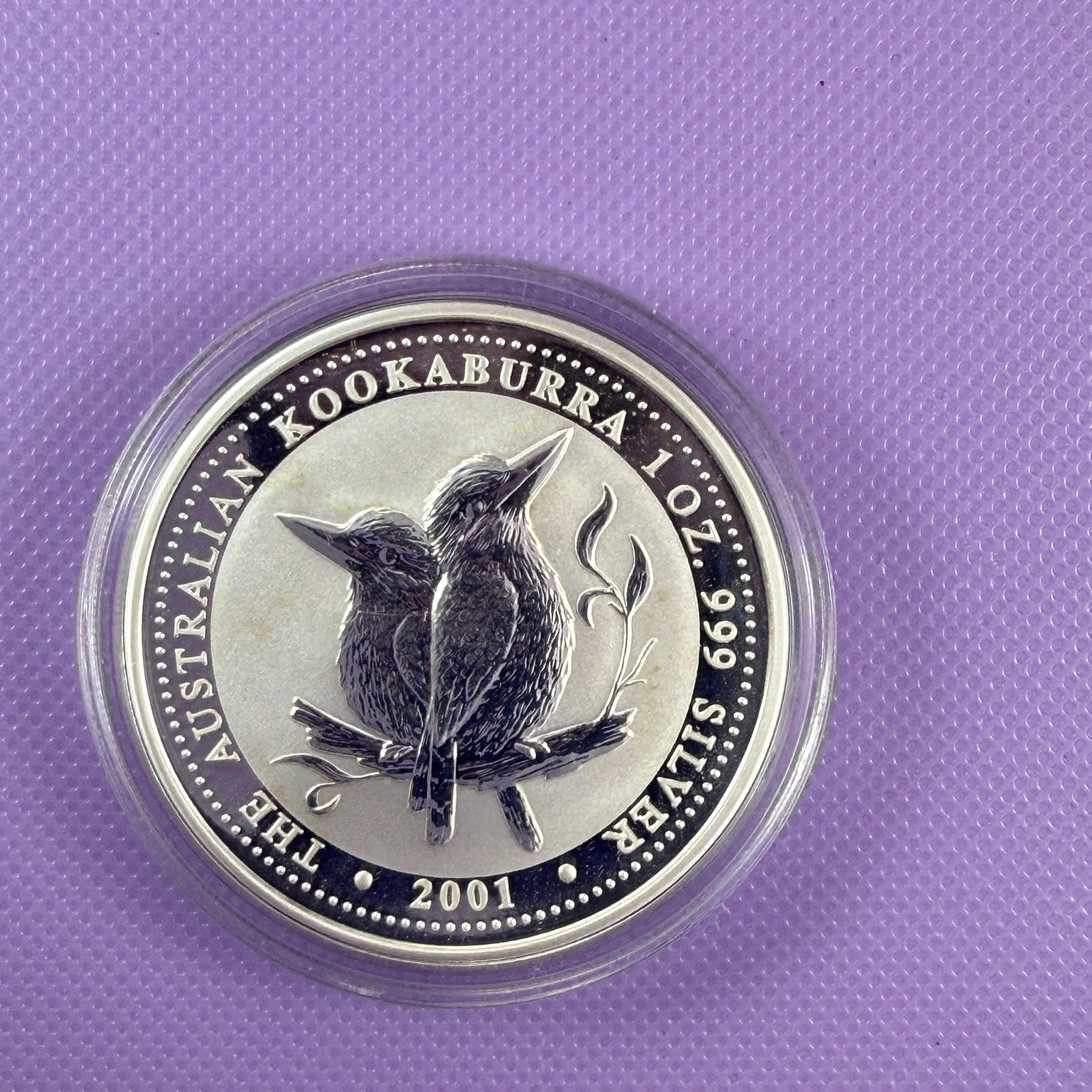Moneda de plata de 1 oz Kookaburra Australia 2001, Plata .999 Fina