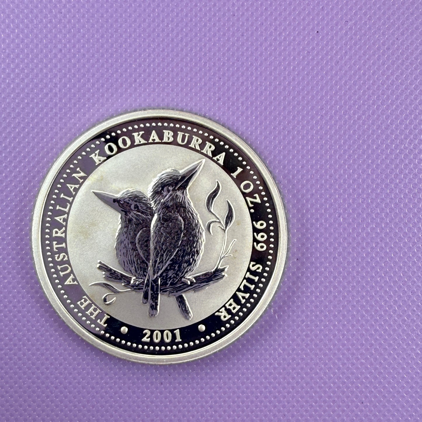Moneda de plata de 1 oz Kookaburra Australia 2001, Plata .999 Fina