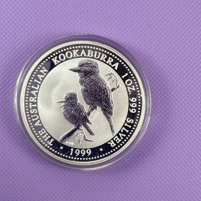 1999 Australia Kookaburra 1 oz Moneda de Plata .999 Fina BU