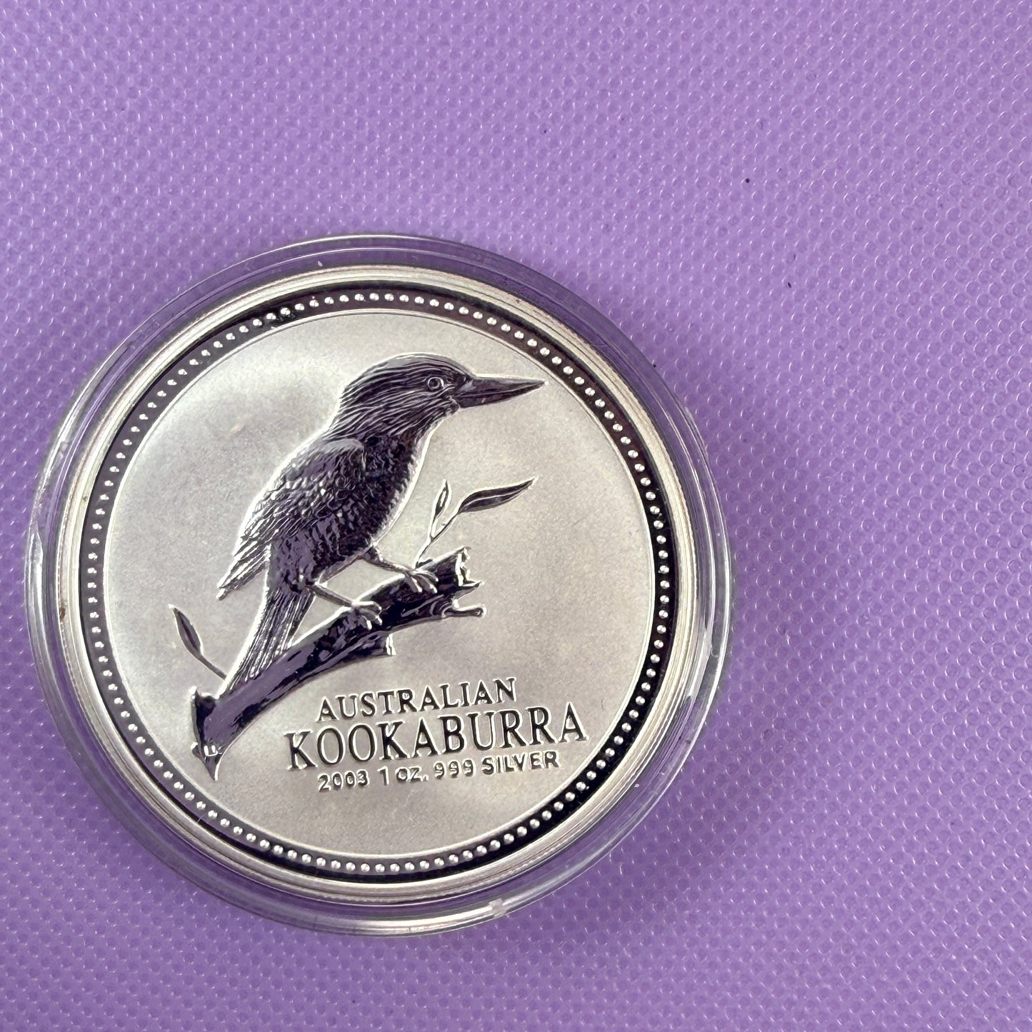 2004 Australia Kookaburra Moneda de Plata de 1 oz .999 Fina con Cápsula