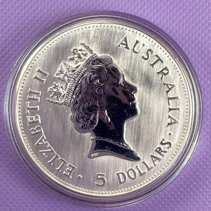 1990 Australia Kookaburra 1 oz Moneda de Plata .999 Fina BU