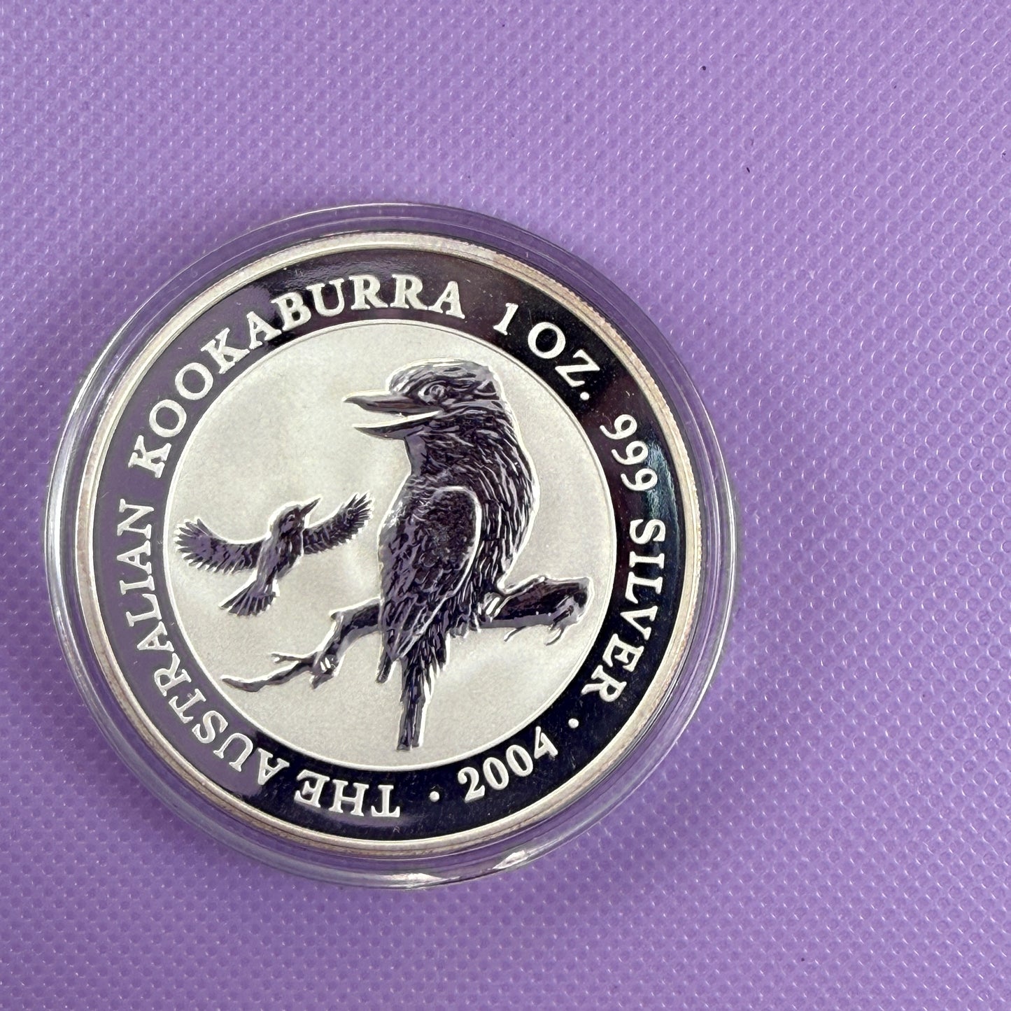 Moneda de plata Kookaburra de 1 oz de 2004 de Australia, plata fina .999