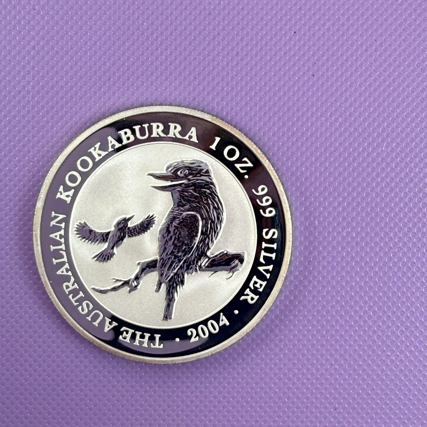 Moneda de plata Kookaburra de 1 oz de 2004 de Australia, plata fina .999