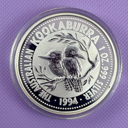 1994 Australia Kookaburra 1 oz Moneda de Plata .999 Moneda de Plata Fina