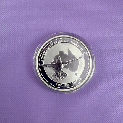 Moneda de Plata Kookaburra de Australia de 2002 de 1 oz de Plata Fina .999