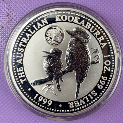 1999 Australia Kookaburra 1 oz Silver Connecticut Privy BU
