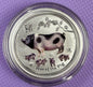2019 Australia Lunar Year of the Pig Colorized 1/4 oz Silver Coin BU