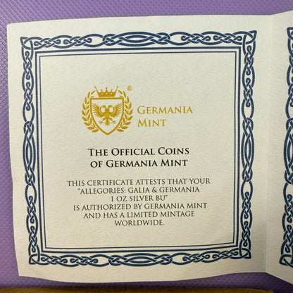 2021 Germania 1 oz .9999 Silver BU Coin w/ COA