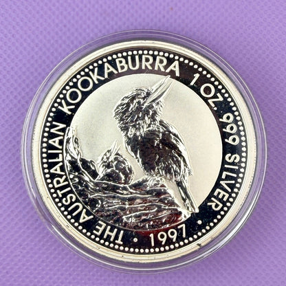 1997 Australia Kookaburra 1 oz Silver Coin Perth Mint .999 Fine Silver BU