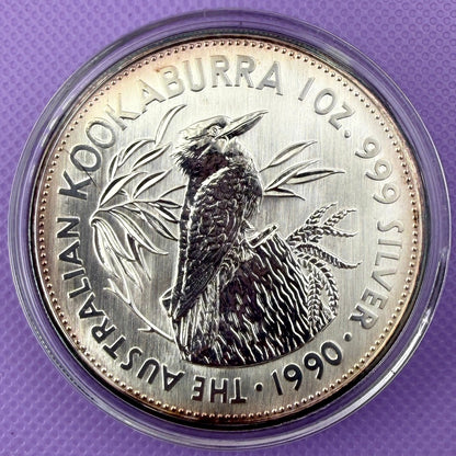 1990 Australia Kookaburra 1 oz Silver Coin .999 Fine Silver Coin