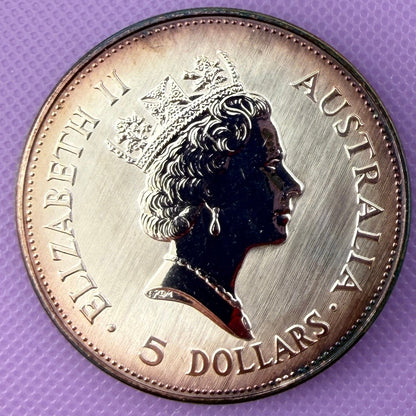 1990 Australia Kookaburra 1 oz Silver Coin .999 Fine Silver Coin