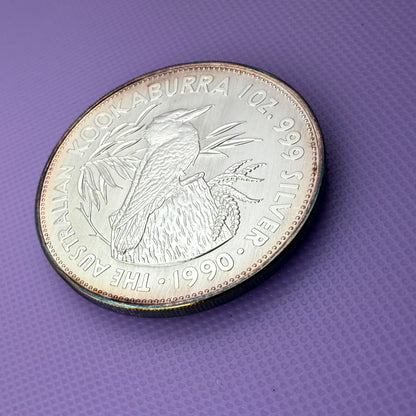 1990 Australia Kookaburra 1 oz Silver Coin .999 Fine Silver Coin