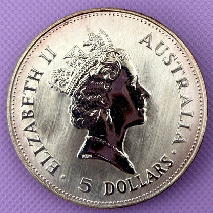 1990 Australia Kookaburra 1 oz Silver Coin .999 Fine Silver Coin