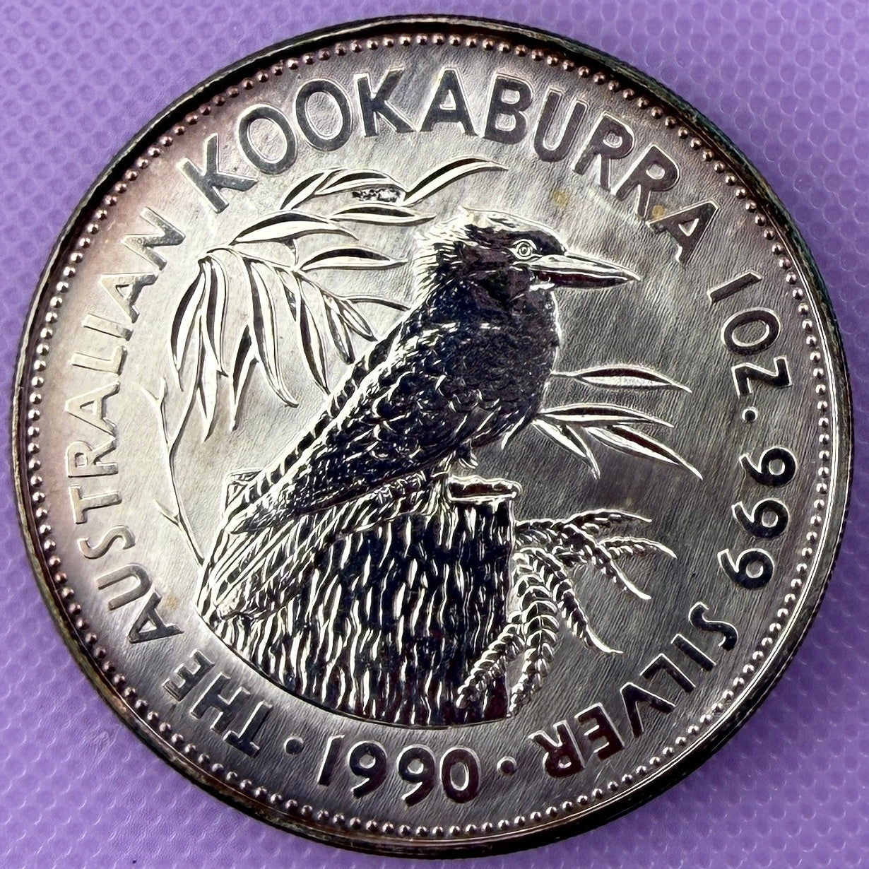 1990 Australia Kookaburra 1 oz Silver Coin .999 Fine Silver Coin
