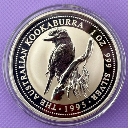 1995 Australia Kookaburra 1 oz Silver Coin .999 Fine Silver Coin