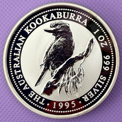 1995 Australia Kookaburra 1 oz Silver Coin .999 Fine Silver Coin