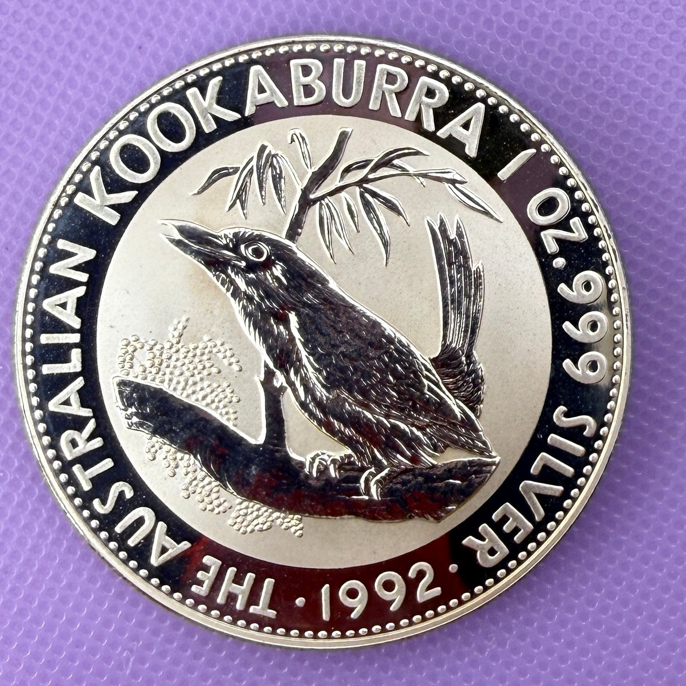 1992 Australia Kookaburra 1 oz Silver Coin .999 Fine Silver Coin