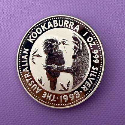 1993 Australia Kookaburra 1 oz Silver Coin .999 Fine Silver Coin