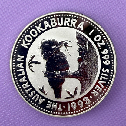 1993 Australia Kookaburra 1 oz Silver Coin .999 Fine Silver Coin