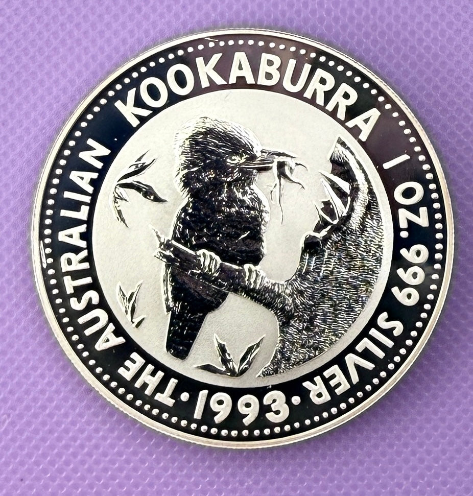 1993 Australia Kookaburra 1 oz Silver Coin .999 Fine Silver Coin