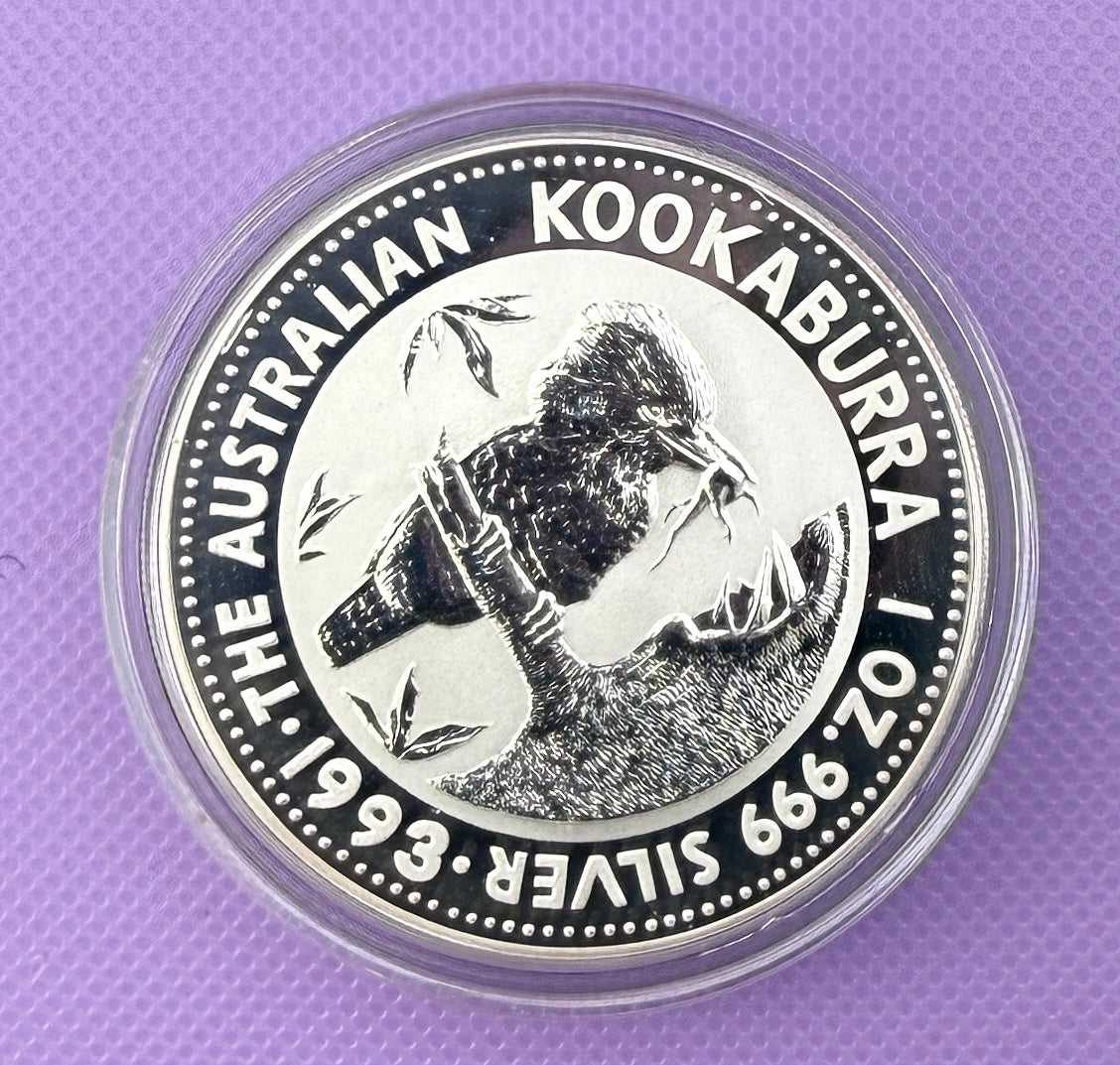 1993 Australia Kookaburra 1 oz Silver Coin .999 Fine Silver Coin