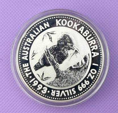 1993 Australia Kookaburra 1 oz Silver Coin .999 Fine Silver Coin