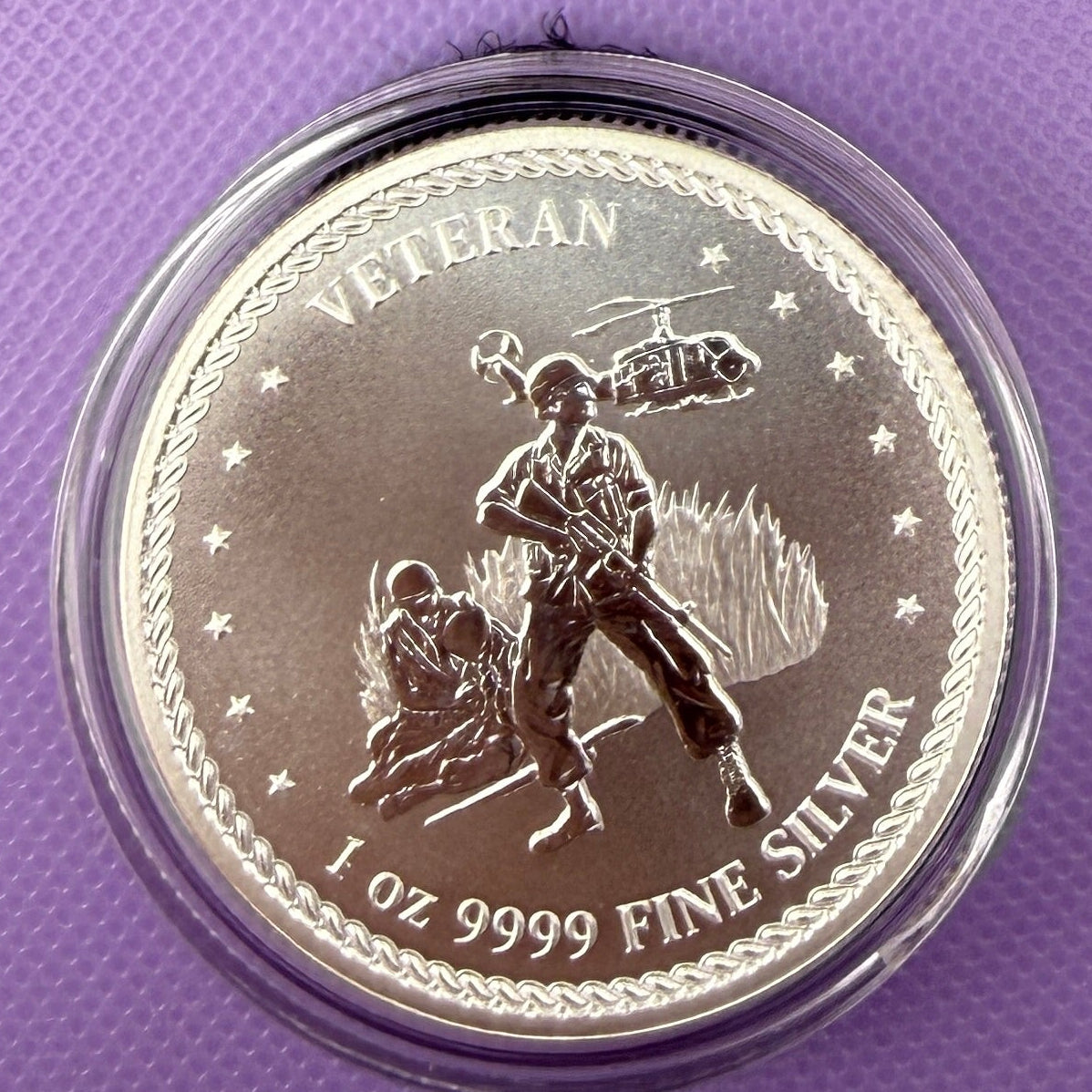 2022 Veteran 1 oz .9999 Fine Silver Coin – Military Tribute Round $2 Dollars