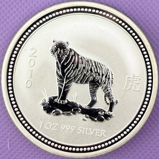 2007-2010 Australia Lunar Series I Year of the Tiger 1 oz Silver Coin