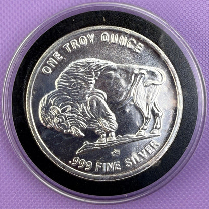 1 oz Buffalo .999 Fine Silver Round Indian Head Buffalo Design