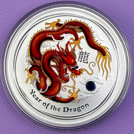 2012 Australia Year of the Dragon 1 oz Colorized Coin Perth Mint Lunar Series II