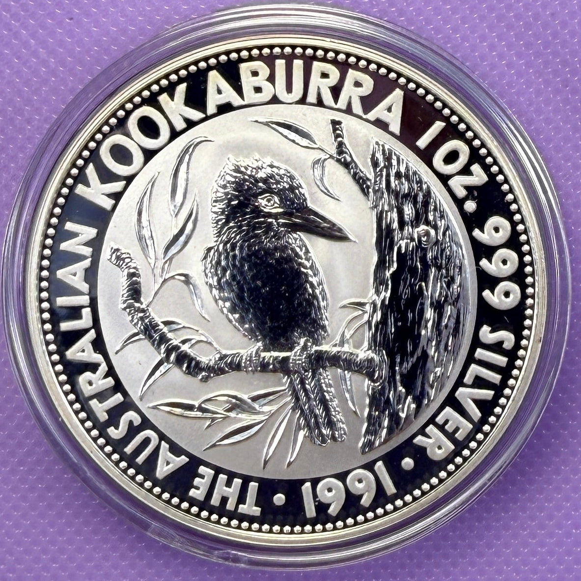 1991 Australia Kookaburra 1 oz Silver Coin .999 Fine Silver Coin BU