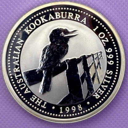 1998 Australia Kookaburra 1 oz Silver Coin .999 Fine Silver Coin BU
