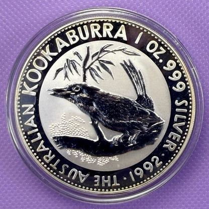 1992 Australia Kookaburra 1 oz Silver Coin .999 Fine Silver Coin BU
