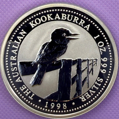 1998 Australia Kookaburra 1 oz Silver Coin .999 Fine Silver Coin BU