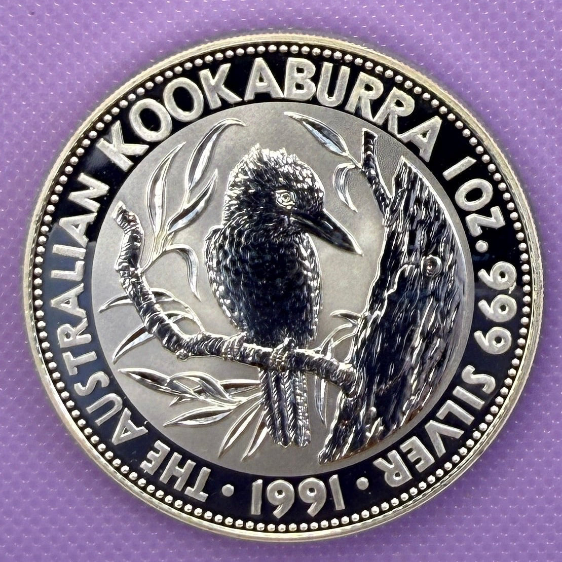 1991 Australia Kookaburra 1 oz Silver Coin .999 Fine Silver Coin BU