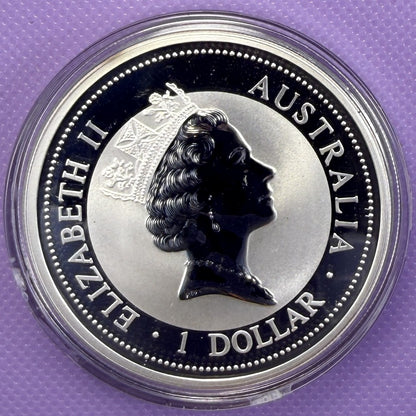 Moneda de Plata Kookaburra Australia 1996 de 1 oz, Plata Fina .999, BU
