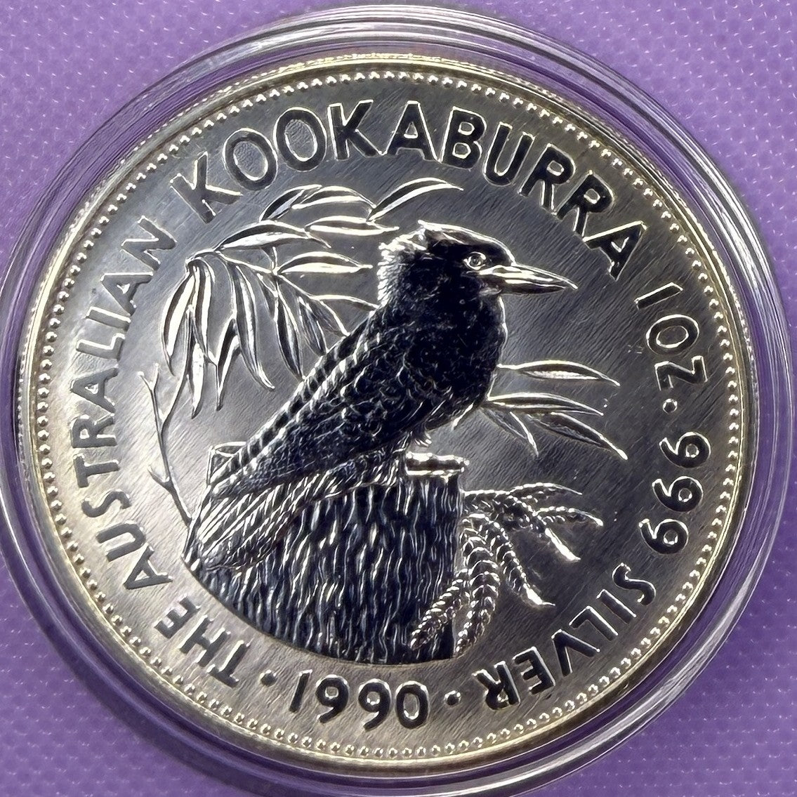 1990 Australia Kookaburra 1 oz Silver Coin .999 Fine Silver Coin BU