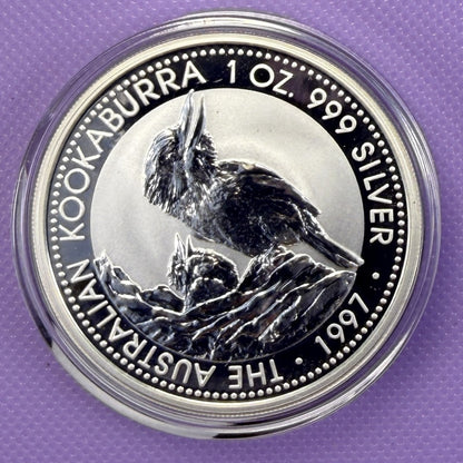 1997 Australia Kookaburra 1 oz Silver Coin .999 Fine Silver Coin BU