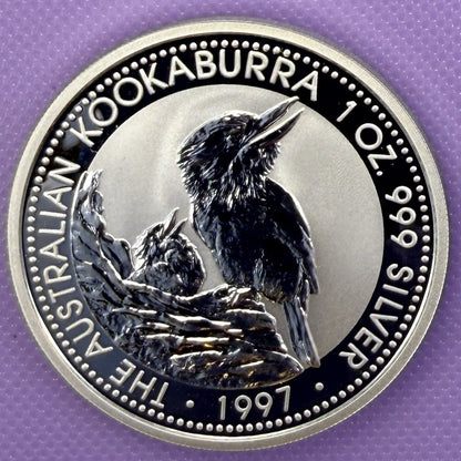 1997 Australia Kookaburra 1 oz Silver Coin .999 Fine Silver Coin BU