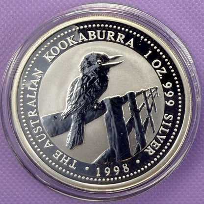 1998 Australia Kookaburra 1 oz Silver Coin .999 Fine Silver Coin BU
