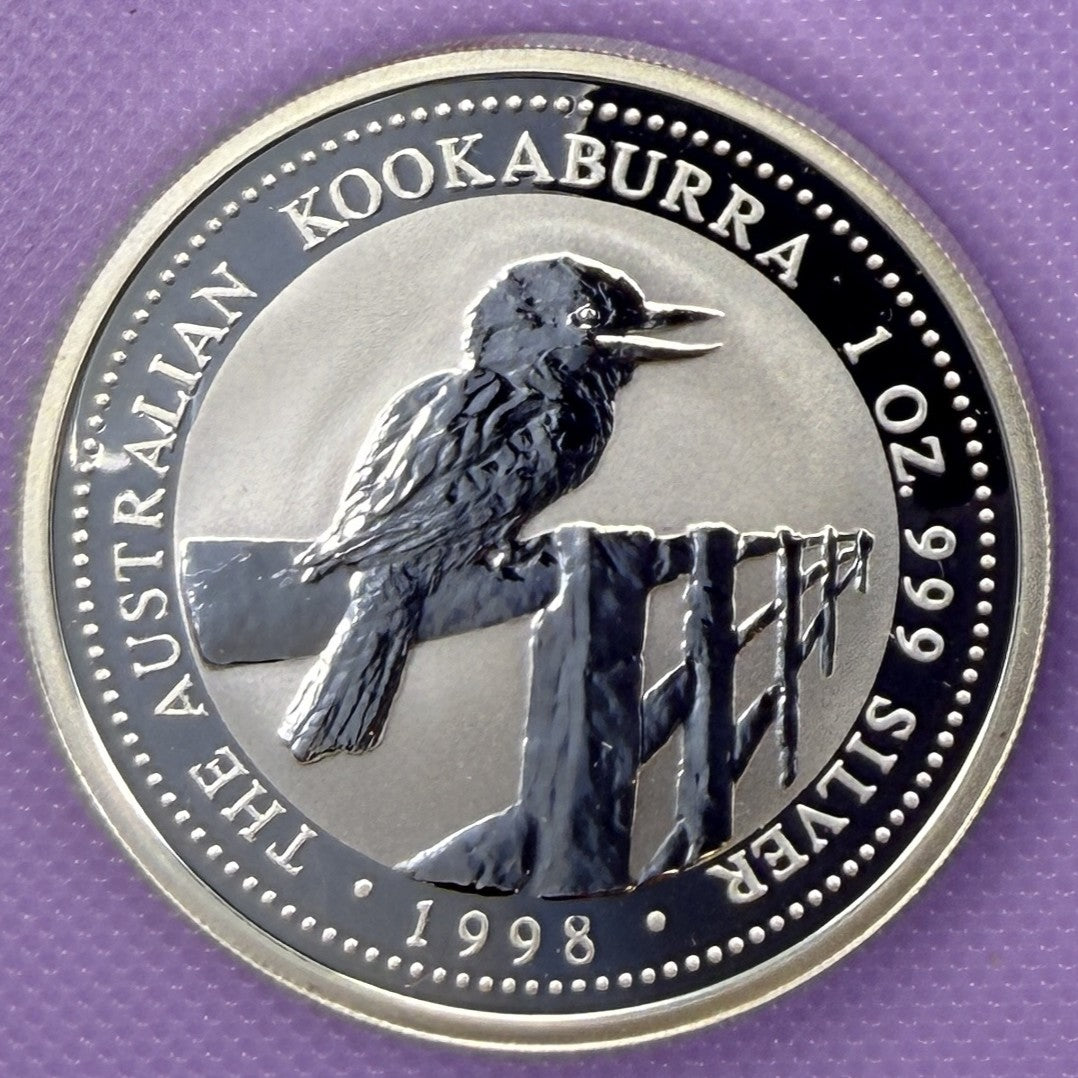 1998 Australia Kookaburra 1 oz Silver Coin .999 Fine Silver Coin BU