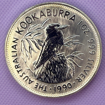 1990 Australia Kookaburra 1 oz Silver Coin .999 Fine BU
