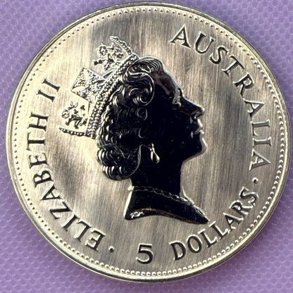 1990 Australia Kookaburra 1 oz Silver Coin .999 Fine BU