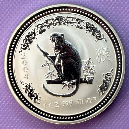 2004 Australia Lunar Series I Year of the Monkey 1 oz Silver Coin