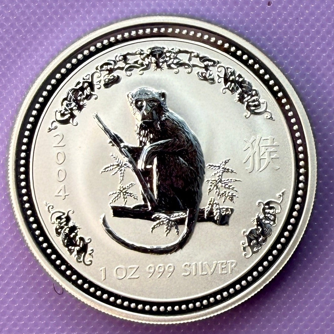 2004 Australia Lunar Series I Year of the Monkey 1 oz Silver Coin