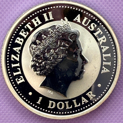 2005 Australia Lunar Series I Year of the Rooster 1 oz Silver Coin