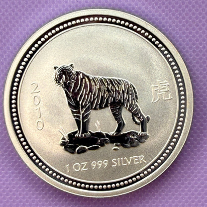 2007-2010 Australia Lunar Series I Year of the Tiger 1 oz Silver Coin